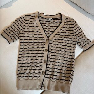 J. Crew Beige and Black Patterned Cardigan